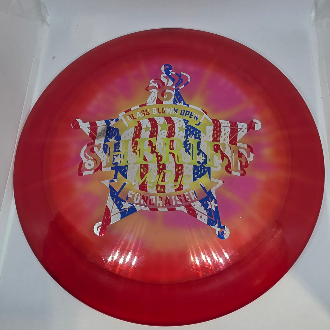Dynamic Discs Lucid Sheriff MyDye - GBO Sheriff Star Badge Fundraiser stamp