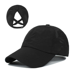 TOPTIE Criss Cross Ponytail Baseball Cap Mesh Quick-Dry Mesh Cooling Ponytail Hat for Women