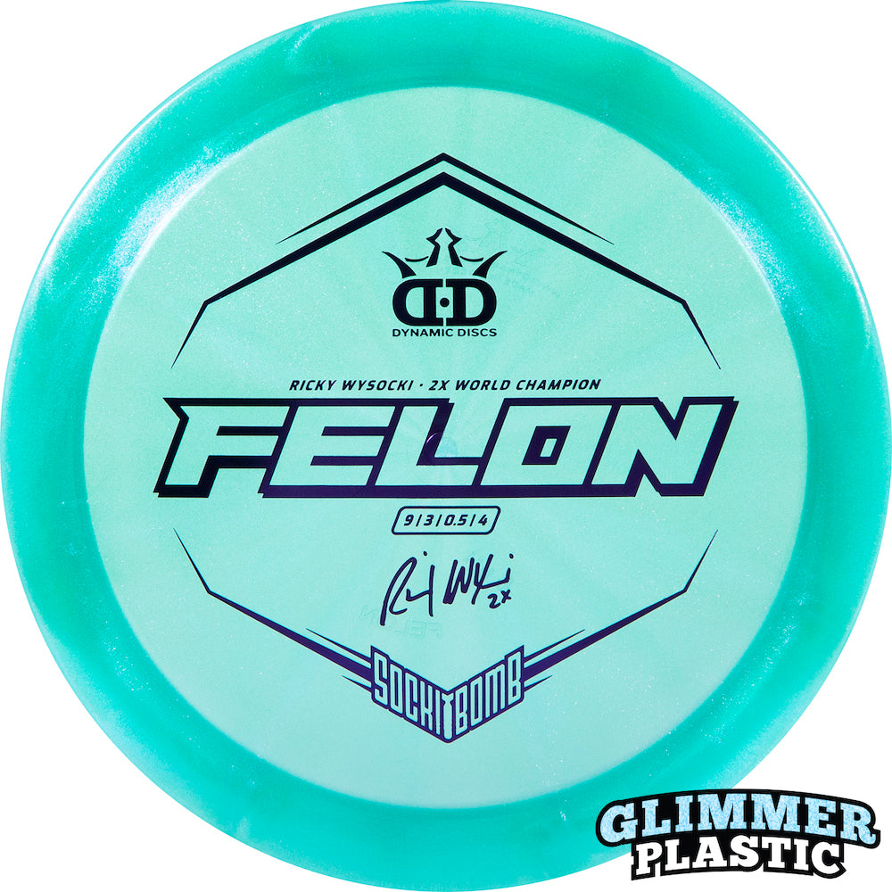 Dynamic Discs Lucid Ice Glimmer Felon Ricky Wysocki Sockibomb Stamp ...